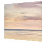 Sunset, St Annes-on-sea beach original seascape watercolour painting thumbnail - side view