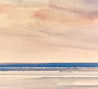 Sunset, St Annes-on-sea beach original seascape watercolour painting thumbnail - detail view