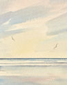 Sunset tide, St Annes-on-sea original watercolour painting thumbnail - detail view