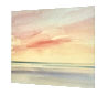 Twilight shoreline original seascape watercolour painting thumbnail - side view