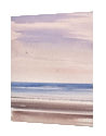 Twilight waters original watercolour painting thumbnail - side view