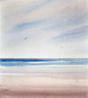 Waves over the shore original watercolour painting thumbnail view