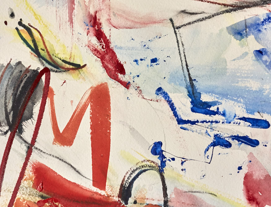 Beach side abstract watercolour painting print by Timothy Gent - detail view