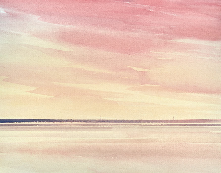 Into the sunset original watercolour painting