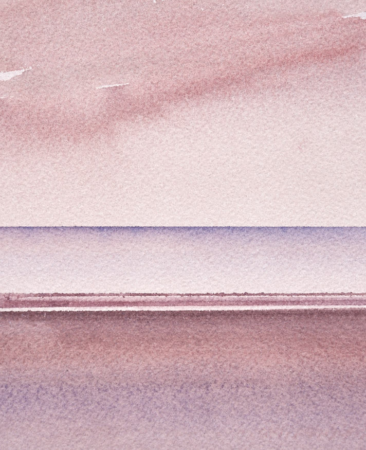 Late light, St Annes-on-sea beach original watercolour painting by Timothy Gent - detail view