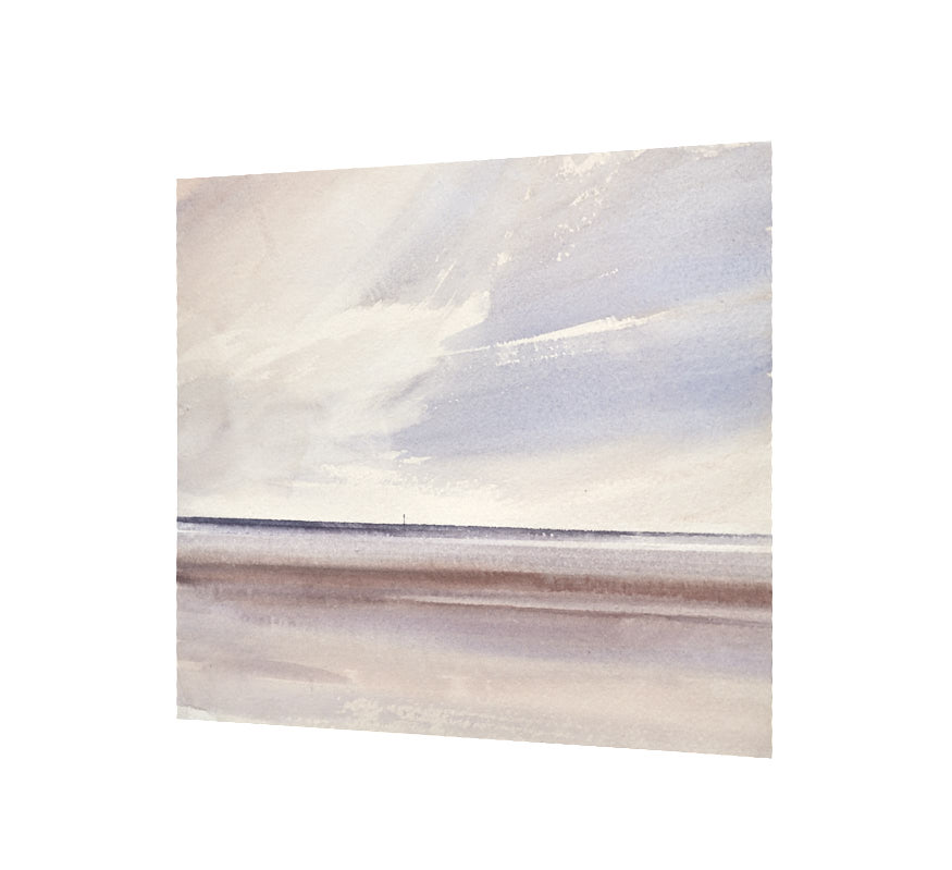 Light over the sea, Lytham original seascape watercolour painting by Timothy Gent - side view