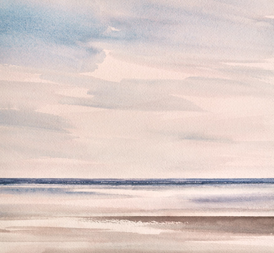 Light over the shore, St Annes-on-sea original watercolour painting
