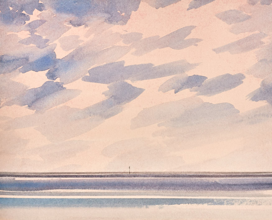 Over the sea original watercolour painting