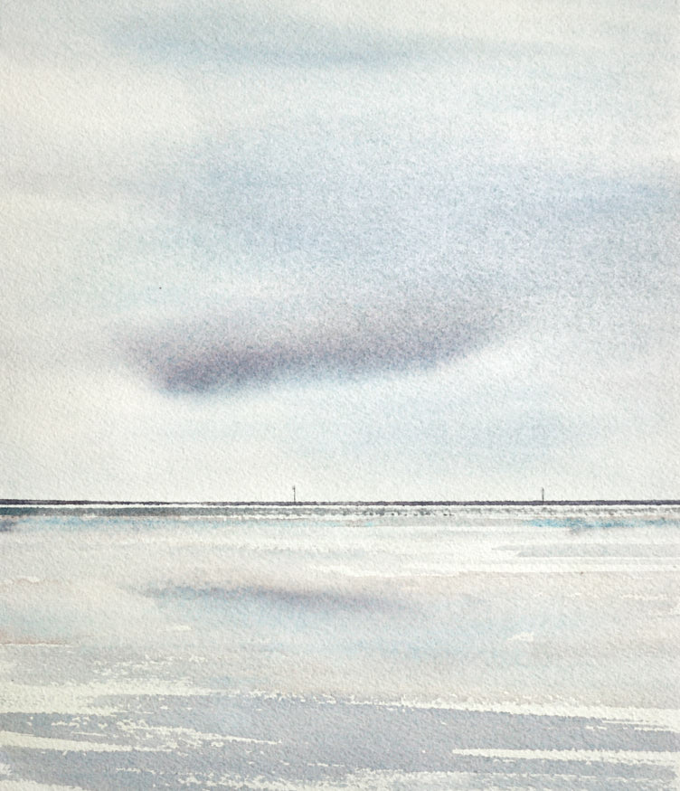 Reflections by the shore original watercolour painting