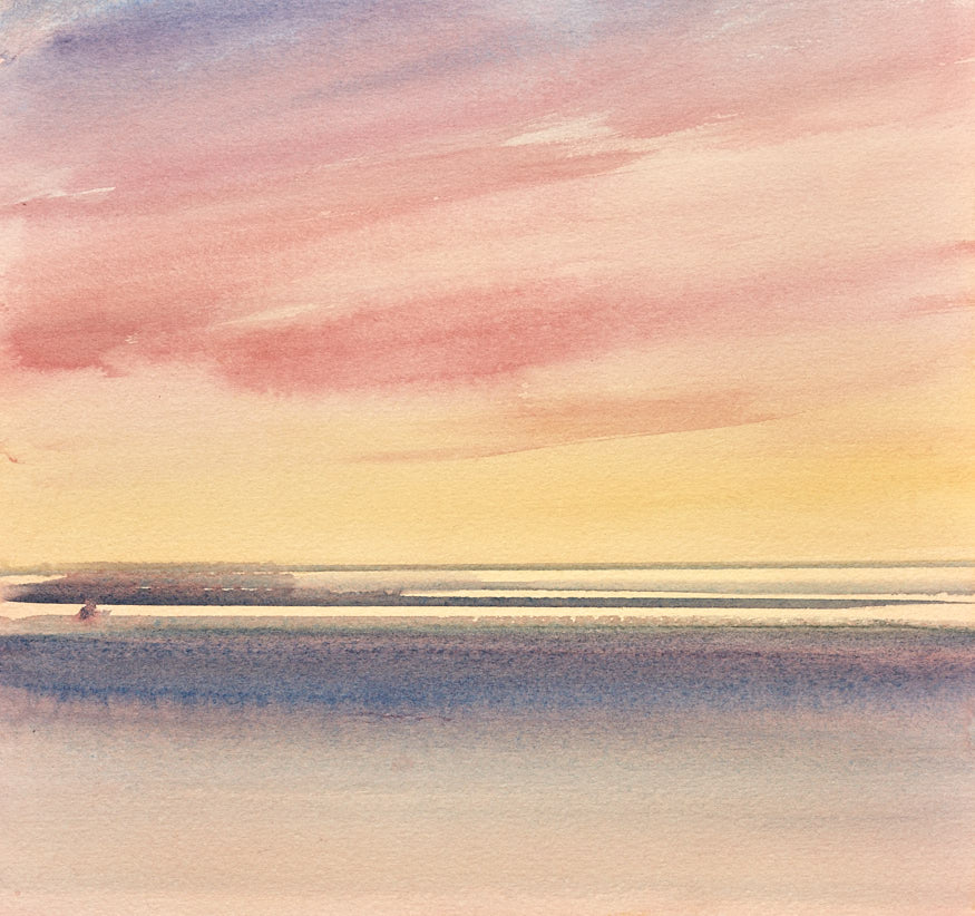 Serene twilight original watercolour painting