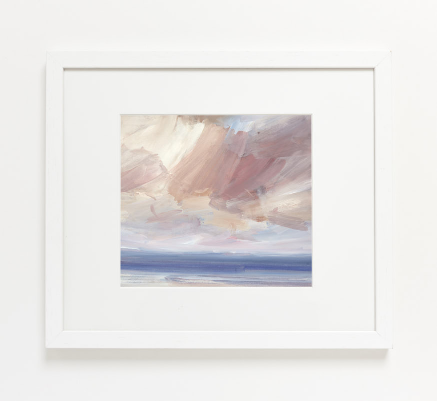 Skies over the sea watercolour painting by Timothy Gent - example framed view