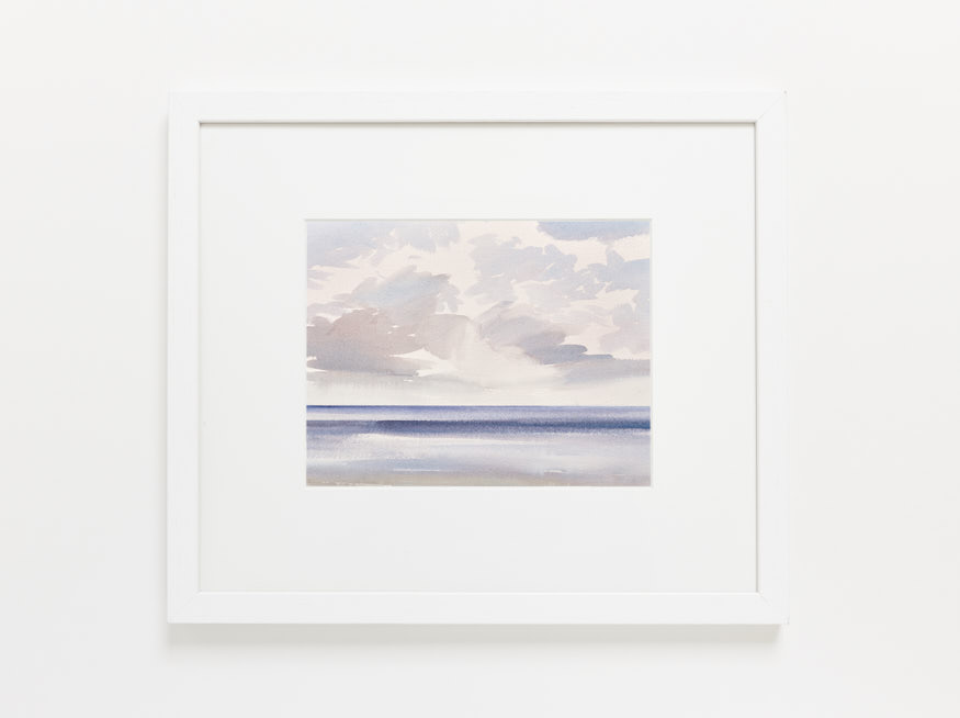 Sunlit seas, Lytham St Annes watercolour painting by Timothy Gent - example framed view