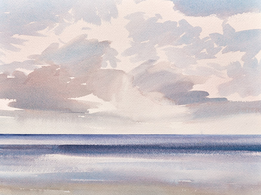 Sunlit seas, Lytham St Annes original watercolour painting