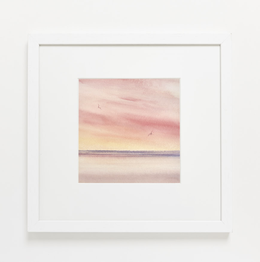 Sunset shore, St Annes-on-sea watercolour painting by Timothy Gent - example framed view