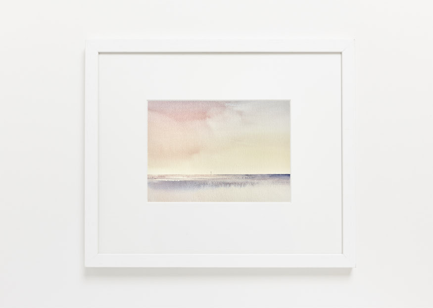 Twilight, St Annes-on-sea beach watercolour painting by Timothy Gent - example framed view