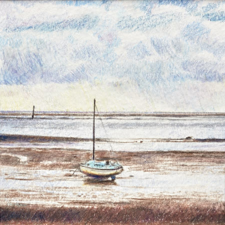 Original drawing Boat on Lytham beach by Timothy Gent by Timothy Gent - detail view