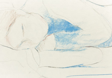 Original drawing Figure resting by Timothy Gent by Timothy Gent - detail view