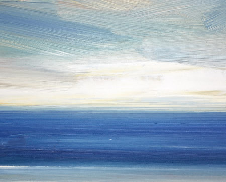 Seascape oil painting for sale Alongshore - third detail view