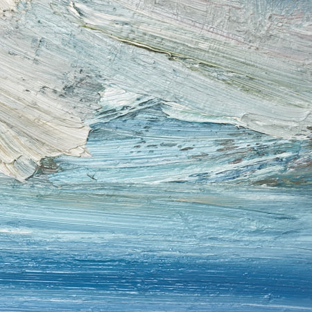 Seascape oil painting for sale By the tide - detail view