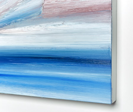 Seascape oil painting for sale Calm seas - detail view