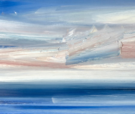 Seascape oil painting for sale Calm seas - second detail view