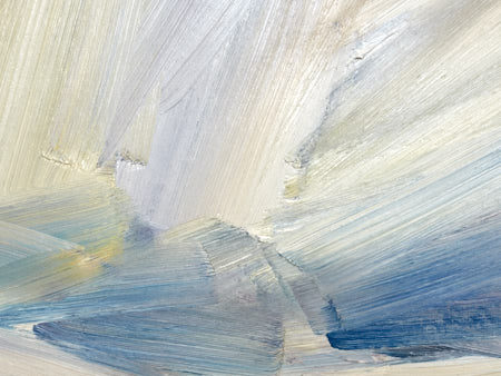 Seascape oil painting for sale Into the blue - second detail view