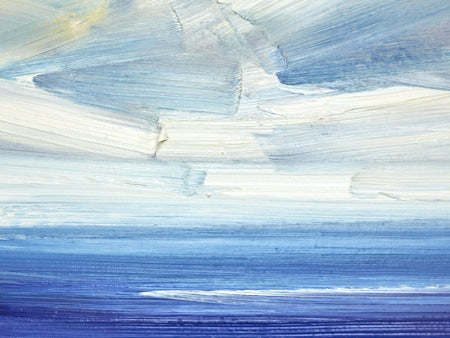 Seascape oil painting for sale Into the blue - fifth detail view
