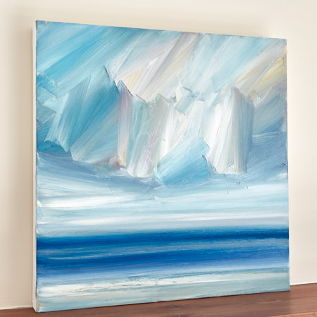 Abstract oil painting for sale Over calm waters - side view
