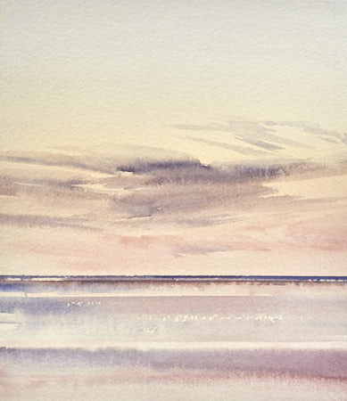 Evening seas, Lytham-St-Annes original watercolour painting by Timothy Gent