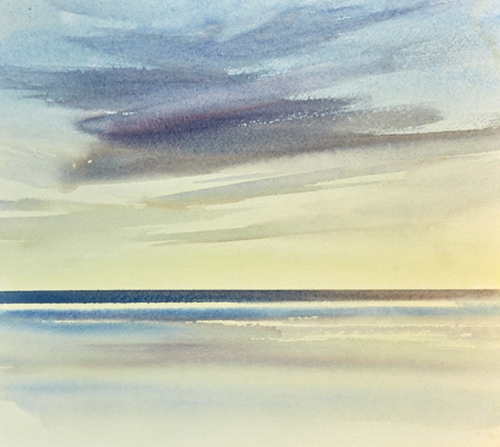 Evening tide original art watercolour painting by Timothy Gent