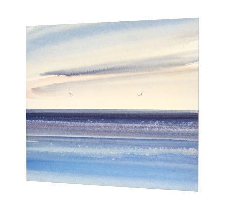 Evening shore, St Annes-on-sea original watercolour painting by Timothy Gent - side view