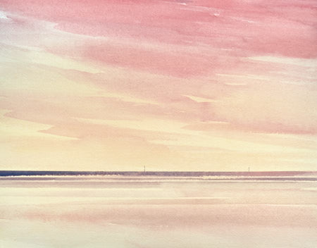 Into the sunset original art watercolour painting by Timothy Gent