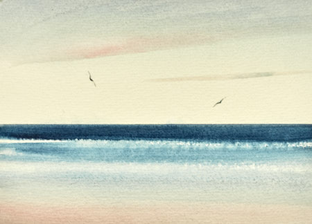 Into the sunset, Ross sands original watercolour painting by Timothy Gent