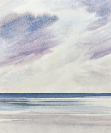 Light across the sea original art watercolour painting by Timothy Gent