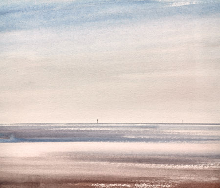 Picture of Light across the shallows original watercolour painting by Timothy Gent for news article