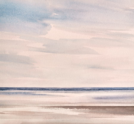 Light over the shore, St Annes-on-sea original art watercolour painting