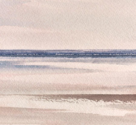 Light over the shore, St Annes-on-sea original watercolour painting by Timothy Gent - detail view