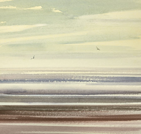 Light out to sea, Lytham St Annes original watercolour painting by fine artist Timothy Gent