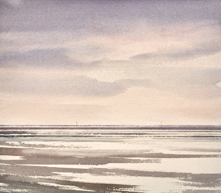 Lucent shore original art watercolour painting by Timothy Gent