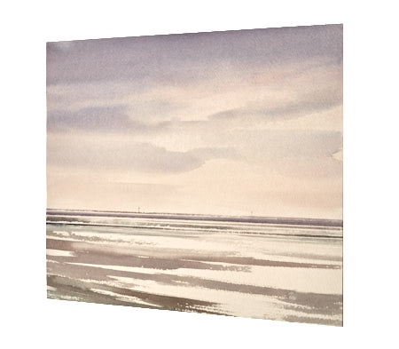 Lucent shore original watercolour painting by Timothy Gent - side view
