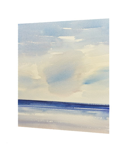 Offshore light original seascape watercolour painting by Timothy Gent - side view