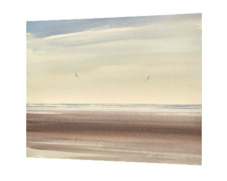 Over the shore, St Annes-on-sea original watercolour painting by Timothy Gent - side view