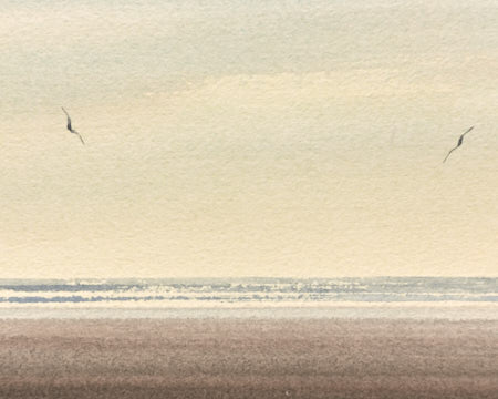 Over the shore, St Annes-on-sea original watercolour painting by Timothy Gent - detail view