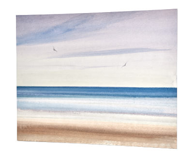 Peaceful sunset, St Annes-on-sea original watercolour painting by Timothy Gent - side view