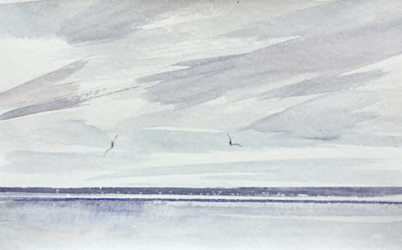 Watercolour painting titled Seacape at St Annes-on-sea in Lancashire by fine artist Timothy Gent
