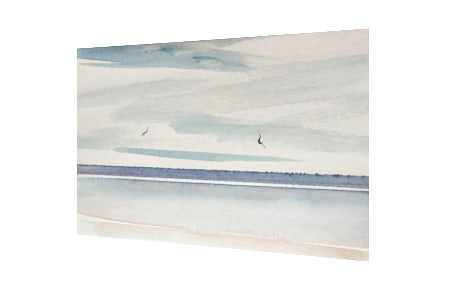 Seascape at St Annes-on-sea II original watercolour painting by Timothy Gent - side view