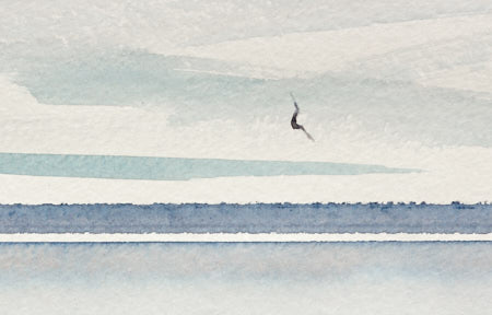 Seascape at St Annes-on-sea II original watercolour painting by Timothy Gent - detail view