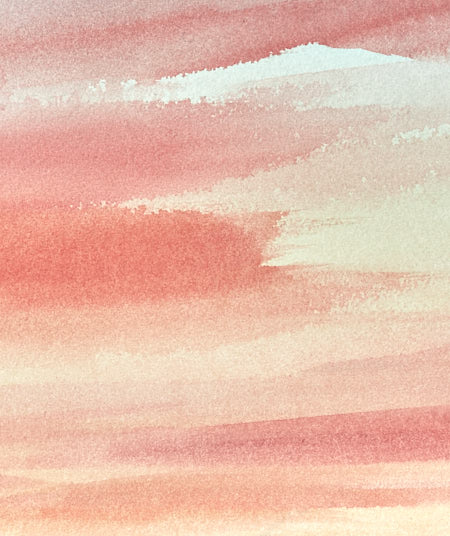 Serene sunset original watercolour painting by Timothy Gent - detail view