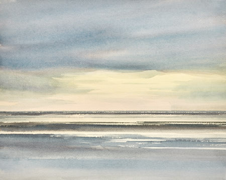Watercolour painting Serene sunset by Timothy Gent for a news article
