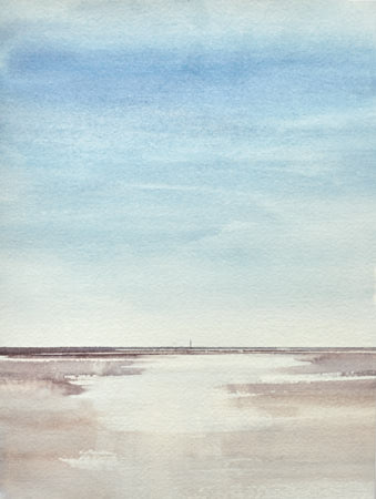Shoreline reflections original watercolour painting by Timothy Gent